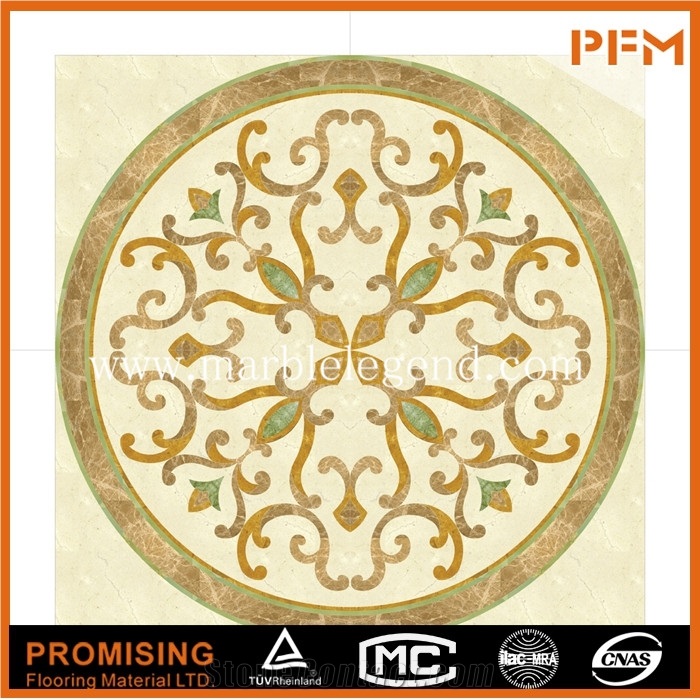 Light Emperador/Golden Year/Crema Marfil/Onyx Green Round Shape Beige Polished Customize Marble Inlay,Marble Medallion,Marble Patter for House