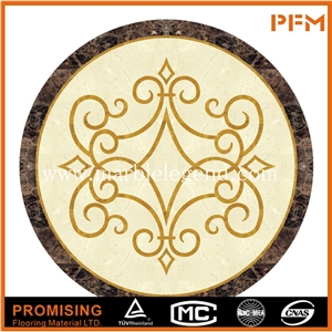 Light Emperador/Golden Year/Crema Marfil/Onyx Green Round Shape Beige Polished Customize Marble Inlay,Marble Medallion,Marble Patter for House