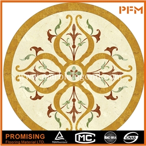 Light Emperador/Golden Year/Crema Marfil/Onyx Green Round Shape Beige Polished Customize Marble Inlay,Marble Medallion,Marble Patter for House