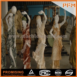 Mixed Color Marble Sculptured Statue /Western/European Customized Figure Human/Animal/ Hand Carving/For Outdoor/Garden