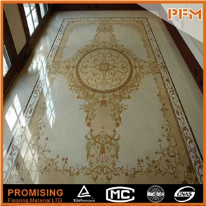 Popular Style among European Countries Customize Square Beige Large Flooring Water Ject Medallion