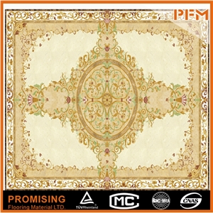 Popular Style among European Countries Customize Square Beige Large Flooring Water Ject Medallion