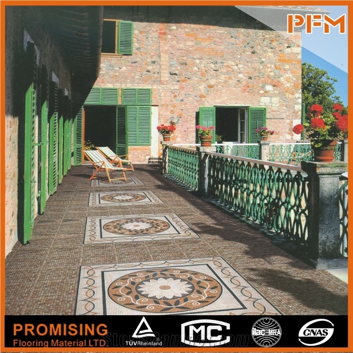 Popular Style among European Countries Customize Square Beige Large Flooring Water Ject Medallion