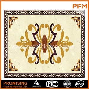 Rosso Verona/Crema Marfil/Golden Year/Rosso Levanto Natural Marble Good Quality Popular Square Style Simple Pattern Marble Waterjet Medallion