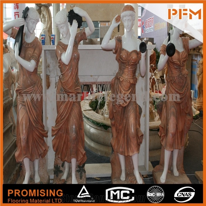 Yellow Marble Sculptured Statue /Western/European Customized Figure Human/Animal/ Hand Carving/For Outdoor/Garden