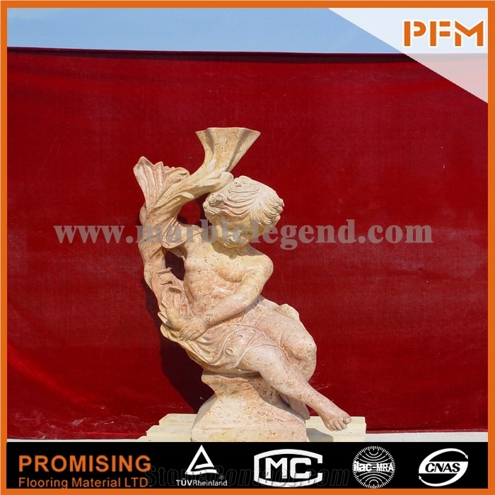 Yellow Marble Sculptured Statue /Western/European Customized Figure Human/Animal/ Hand Carving/For Outdoor/Garden