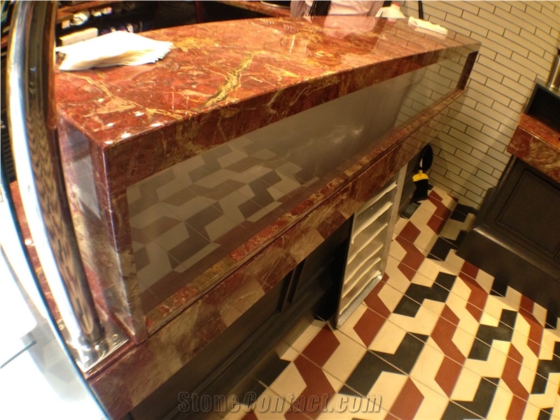 Rosso Impero Marble Custom Food Counter