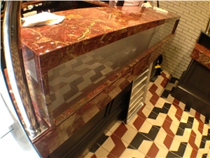 Rosso Impero Marble Custom Food Counter