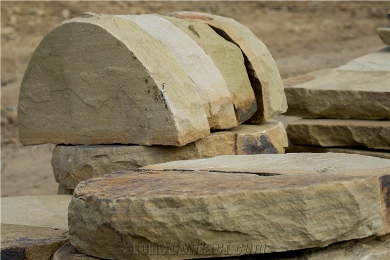 Half Round Sawn Yorkstone Wall Copings