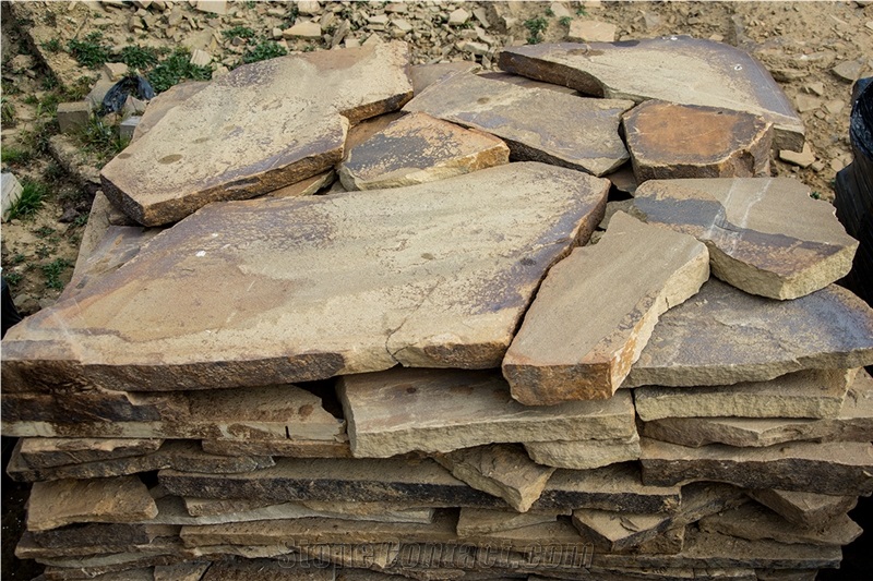 Reclaimed York Stone Crazy Paving Flags