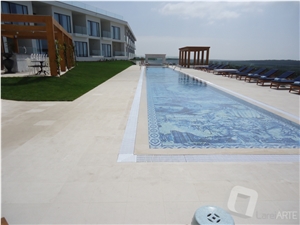 Ataija Cream Limestone Pool Teraces, Coping, Decks