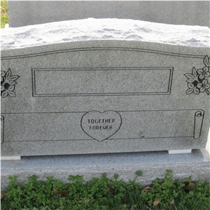 Double Upright Markers, Mount Airy White Granite Monument & Tombstone