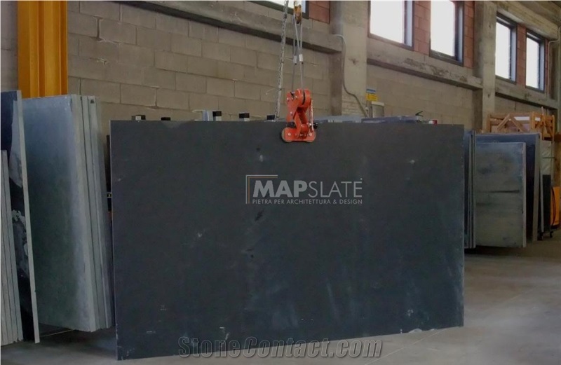 Ardesia Fontanabuona Black Slate Slabs