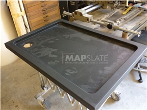 Ardesia Fontanabuona Black Slate Slabs
