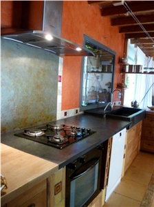 Multicolor Slate Kitchen Countertops, Backsplash