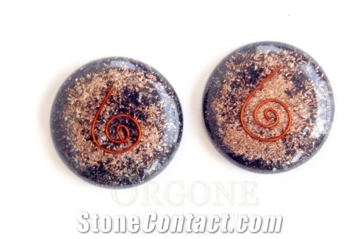 Black Tourmaline Orgone Energy Disc Orgone Energy-Orgonite Black Tourmaline Cabachons Orgonite India