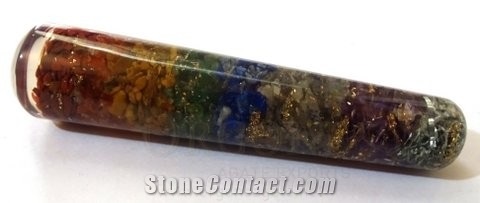 Chakra Layer Orgone Smooth Massage Wands Orgonite Smooth 7 Chakra Wands 7 Chakra Healing Wands