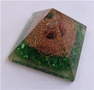 Green Orgone Energy Pyramid Orgonite-Orgone Energy Green Pyramid (With Point) Orgone Healing