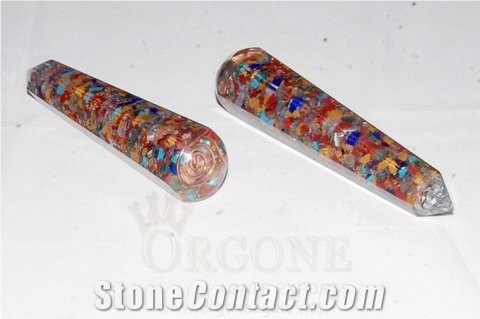 Mix Chakra Faceted Orgone Massage Wands Orgone Energy-Orgonite Chakra Wands Agate Orgonite Export