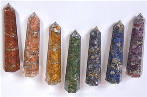 Orgone Chakra Obelisk Set Orgonite Obeliks Chakra Set Healing Crystal Orgone Manufacturer-Supplier-Exporter