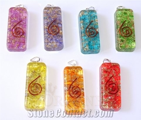 Orgone Chakra Onyx Long Rectangle Pendant Set Orgonite-Orgone Energy Pendant Sets Orgonite Wholesale