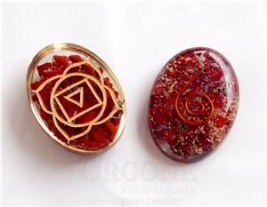 Orgone Engraved Root Chakra Oval Orgone Energy-Orgonite Root Chakra Healing Orgonite Chakra Healing