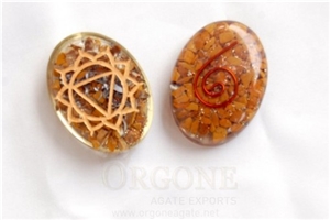 Orgone Engraved Solar Plexus Chakra Oval Orgonite Cabachons Supplier-Wholesatele-Manufacturer Orgone