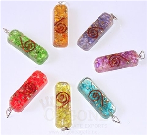 Orgone Onyx Pipe Chakra Pendant Set Orgone Pendant-Orgonite Pendant-Orgone Energy Pendant Wholesale-Orgonite