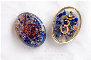 Orgone Sanskrit Brow Chakra Oval Orgone Energy-Orgonite Sanskrit Brow Chakra Cabachons Orgone Agate Export