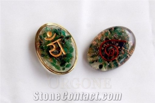 Orgone Sanskrit Heart Chakra Oval Orgonite-Orgone Energy Heart Chakra Cabachons Orgone-Exporter-Manufacturer-Supplier-Orgone