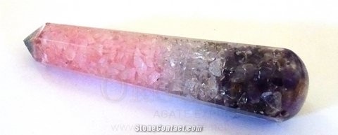 Rose-Crystal-Amethyst Faceted Massage Wands Orgonite Rca Massager Agate Orgonite Exporter