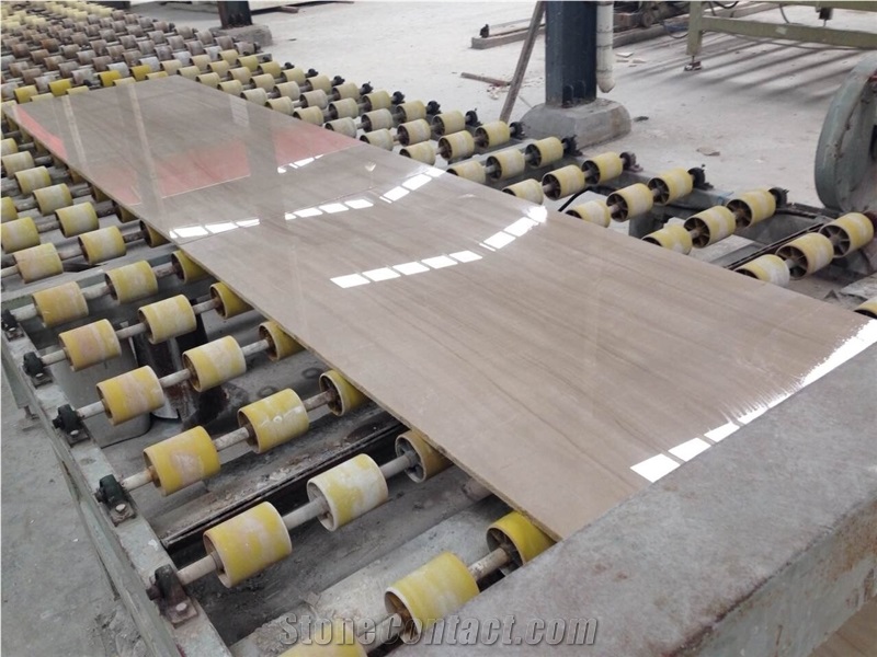 Chinese Hight Quality and Polished Beige Marble Grain Slab and Tiles in Sichuan