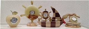 Turkey White Onyx Decorative Desk Clocks