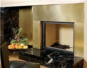 Black Royal Marble Fireplace Hearth