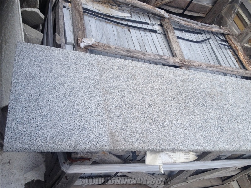 Sesame Grey Granite Bush Hammard Bullnose Pavers
