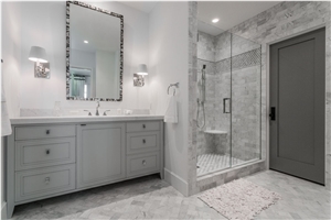 Silver Shadow Marble Bathroom Wall and Floor Application