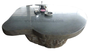 Indonesia Natural Grey Riverstone Table, Grey Riverstone Home Decoration