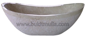 Indonesia White Marble Bathtub