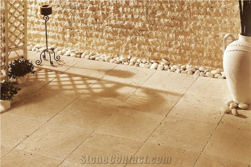 Light Travertine Sawn Cut Patio Pavers