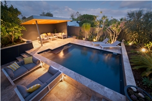Pewter Silver Travertine Pool Coping