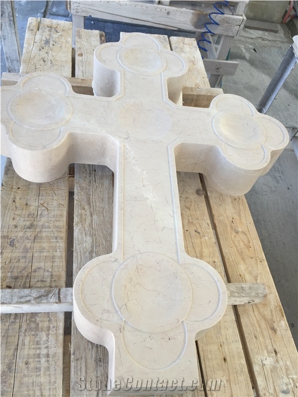 Maljat Limestone Carved Cross, Church Building Ornaments