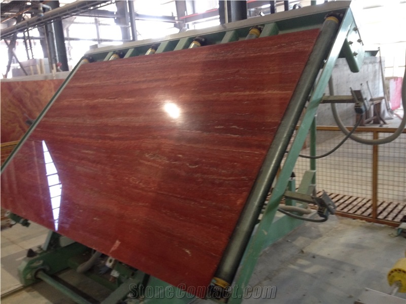 Red Sorayya Travertine Slab