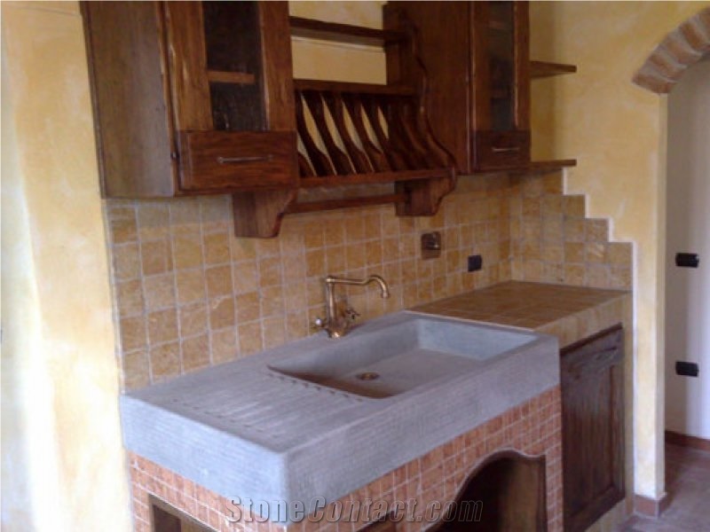 Sinks Carved Pietra Di Luserna Stone