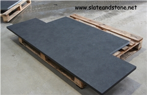 Mont Black Riven Cleft Slate Hearth, Black Slate Of Uk Fireplace Hearth