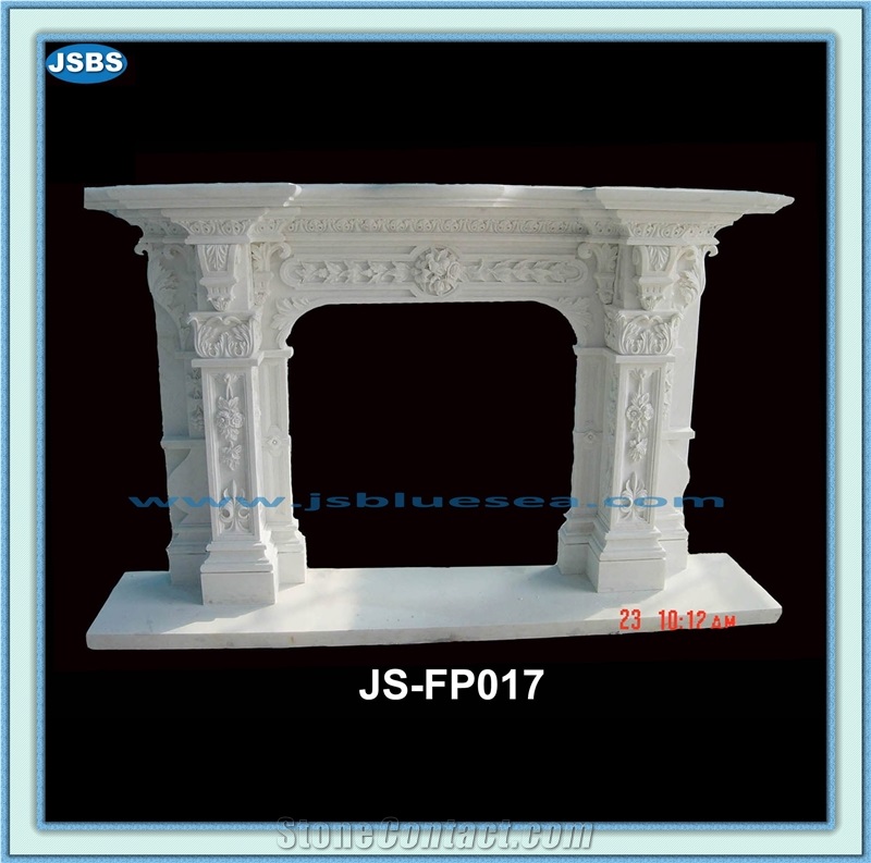Alabama White Marble Fireplace Surround