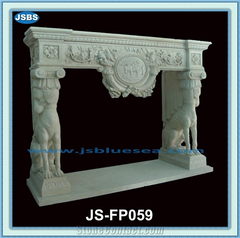 Alabama White Marble Fireplace Surround