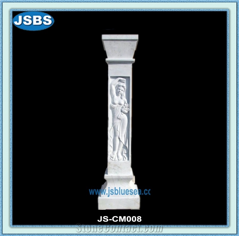 Thassos Red Lines Marble Marble Column