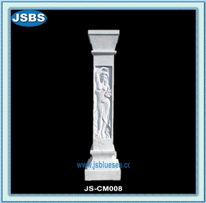 Thassos Red Lines Marble Marble Column