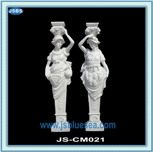 Thassos Red Lines Marble Marble Column
