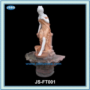 Marble Water Fountain with Lady Statue